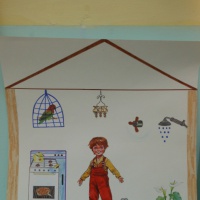 Экологическое воспитание старших дошкольников. Рисунки с изображением обычного дома и «дома-природы»