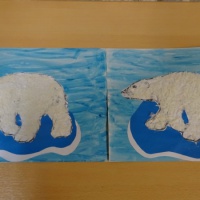 Детский мастер-класс по аппликации из шерстяных ниток «Белые медведи на льдине»
