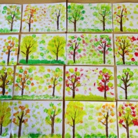 Фотоотчёт о НОД по рисованию красками «Деревья в осеннем наряде»