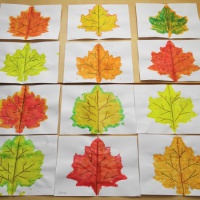 Детский мастер-класс по рисованию красками в нетрадиционной технике — монотипия «Осенний лист кленовый»