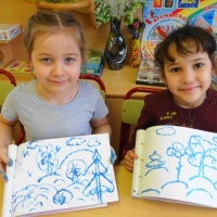 Детский мастер-класс по рисованию красками «Зимний лес» по мотивам гжельской росписи