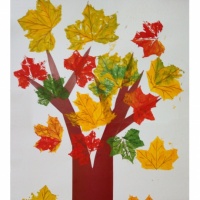 Конспект НОД по рисованию отпечатками листьев в группе раннего возраста «Осеннее дерево»