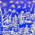 Коллективная аппликация из искусственного снега на рождественский мотив «Деревня ночью на опушке» (вторая младшая группа)