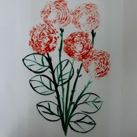 Мастер-класс «Букет роз». Техника рисования полиэтиленовым пакетом и втулкой для детей среднего и старшего дошкольного возраста