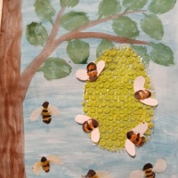 Мастер-класс по рисованию с элементами аппликации «Дикие пчелы»