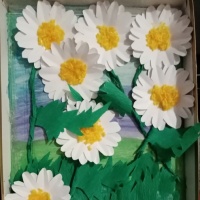 Мастер-класс по изготовлению панно из цветной бумаги «Ромашки» для старших дошкольников