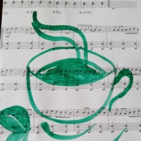 Монохромное контурное рисование «Чашка чая» для старших дошкольников