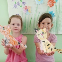 Мастер-класс для старших дошкольников по конструированию из бумаги с элементами рисования «Кошечка»