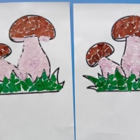 Детский мастер-класс по обрывной аппликации «Белые грибочки» для дошкольников к Всемирному Дню грибника