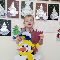 Детский мастер-класс по плоскостной аппликации «Снеговичок-светлячок»