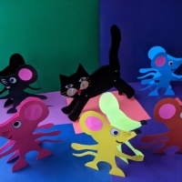 Занятие по конструированию из картона «Наша история про кота и мышей» для детей 6–7 лет