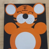 Мастер-класс по изготовлению аппликации из картона и бумаги «Символ года тигра»