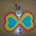 «Радужная бабочка». Детский мастер-класс изготовления поделки из бумаги и бросового материала