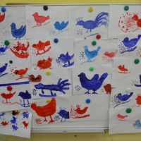 Конспект занятия по рисованию «Красные и синие птицы»