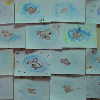 Конспект НОД по рисованию в средней коррекционной группе «Воробьи купаются в лужах»