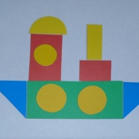 Мастер-класс по аппликации из геометрических фигур «Пароход» для детей 4–5 лет