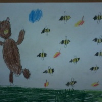 ООД по рисованию «Как мы играли в игру «Медведь и пчелы»