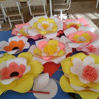 К 8 марта мастер-класс «Объемные цветы для оформления»