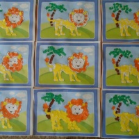 Детский мастер-класс по аппликации из цветной бумаги «Африканский лев» с детьми средней группы