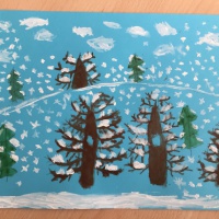 Конспект занятия по рисованию в подготовительной группе «Зимний лес»