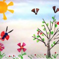 «Краски лета». Рисование картоном с детьми 5–7 лет. Мастер-класс