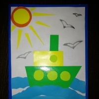 Мастер-класс изготовления открытки «Пароходик» в технике аппликации с элементами рисования ко Дню пароходов на МAAM