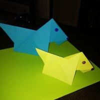 Мастер-класс по изготовлению поделки «Собачка» в технике «оригами» с элементами рисования