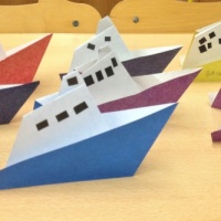 «Пароход». Детский мастер-класс по изготовлению поделки из бумаги в технике «оригами»