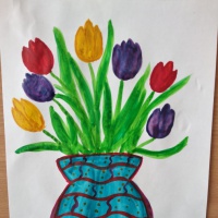 Конспект занятия по изобразительной деятельности в подготовительной группе «Тюльпаны для мамы»