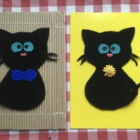 Мастер-класс по аппликации из ткани ко Дню чёрного кота на МAAM «Жили-были два кота»