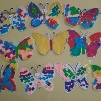 Конспект ОД по аппликации в технике обрывной мозаики «Летние нарядные платьица для бабочек» в подготовительной группе