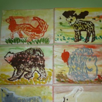 Фотоотчет «Дикие животные». Рисунки детей старшего дошкольного возраста в нетрадиционной технике