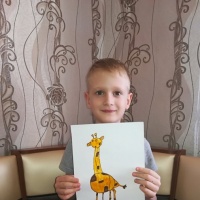 Фотоотчёт о дистанционной работе по рисованию детей 5–6 лет по теме «Животные жарких стран. Жираф»