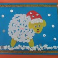 Новогодняя открытка «Снежинка-овечка». Мастер-класс.
