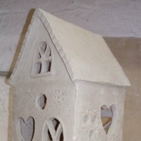 Мастер класс лепка керамического домика подсвечника из пластов