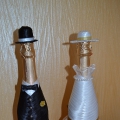 Оформление шампанского на свадьбу «Жених и невеста»