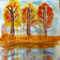 Конспект занятия по нетрадиционному рисованию «Деревья отражаются в реке» в подготовительной группе