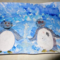 Конспект занятия по нетрадиционному рисованию «Весёлые пингвины» в старшей группе