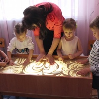Мастер-класс для воспитателей ДОУ «Обучение дошкольников рисованию песком»