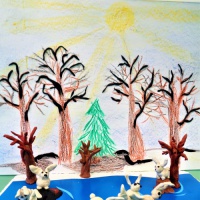 Фотоотчет о коллективном творчестве детей. Сюжетная лепка «Дед Мазай и зайцы» в старшей логопедической группе