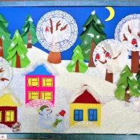 Мастер-класс по аппликации «Всюду снег, в снегу дома — привезла его зима» с детьми подготовительной логопедической группы