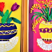 Мастер-класс по рельефной лепке с элементами аппликации «Тюльпаны и мимозы поют нам о весне» в подготовительной логогруппе