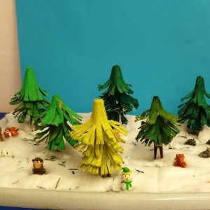 Детский мастер класс по изготовлению объёмной поделки «Зимняя сказка» с использованием яичных лотков с детьми 4–5 лет