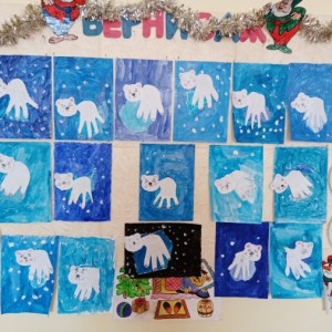 Конспект занятия по аппликации из ладошки с элементами рисования в подготовительной к школе группе «Белый медведь на льдине»