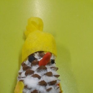 Детский мастер-класс по изготовлению поделки из природного материала «Снеговик из еловой шишки»