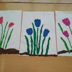 Детский мастер-класс по лепке в технике пластилинографии «Крокусы» в старшей группе ко Дню крокусов на МAAM