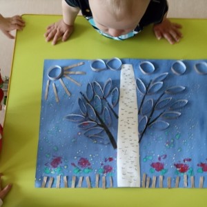 Детский мастер-класс по аппликации «Берёза» из картонных втулок с элементами рисования