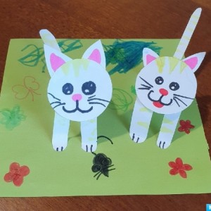 Детский мастер-класс по объёмной аппликации с элементами рисования для младших дошкольников «Котята»