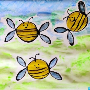 Мастер-класс для детей по нетрадиционному рисованию штампом из бумажного рулона «Пчёлка»