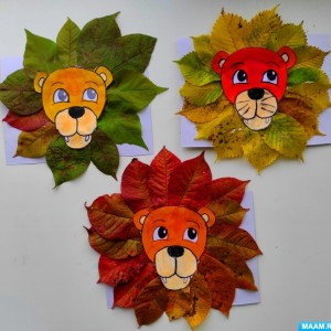 Мастер-класс для детей по конструированию из листьев «Лев»